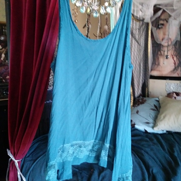 Free People blue asymmetrical flow tank Small - Picture 6 of 7